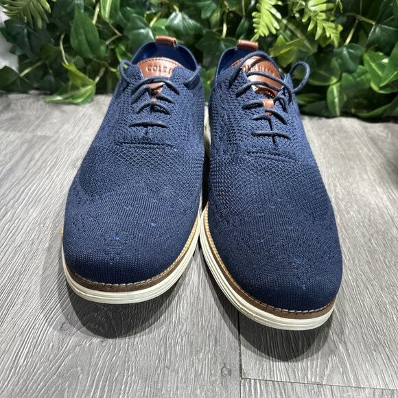 Cole Haan Men Original Grand Stitchlite Wing Oxford Navy Ivory C27960 US 13 main image 7
